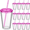 straw plastic cups