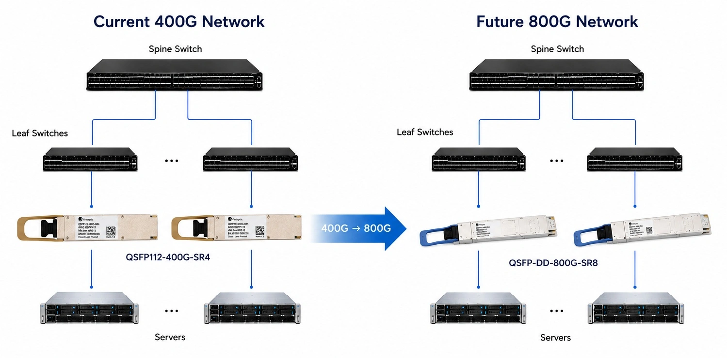 400G QSFP112 SR4 ecosystem enabling future migration to 800G Ethernet networks