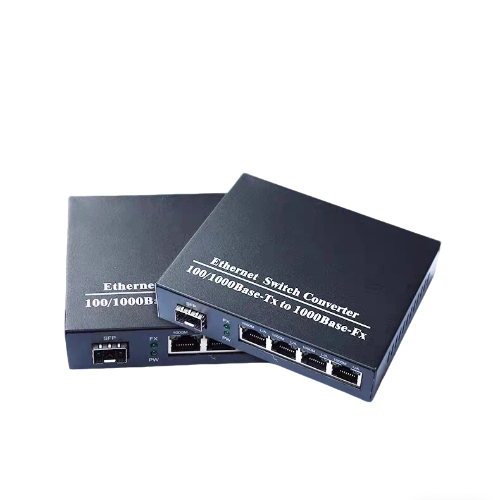 HCH offers stable gigabit 1 fiber 4 copper transceivers for transmission.