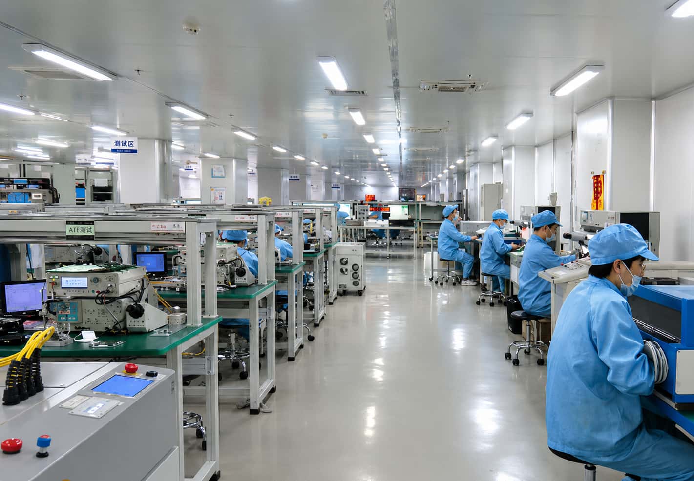 optical transceiver manufacturing and testing facility