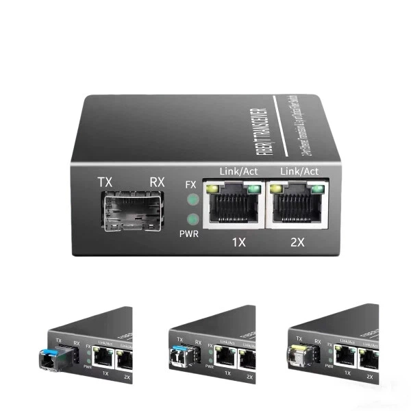 HCH offers stable gigabit 1 fiber 2 copper transceivers for transmission.
