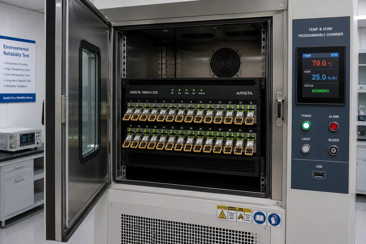 optical module compatibility and performance testing laboratory