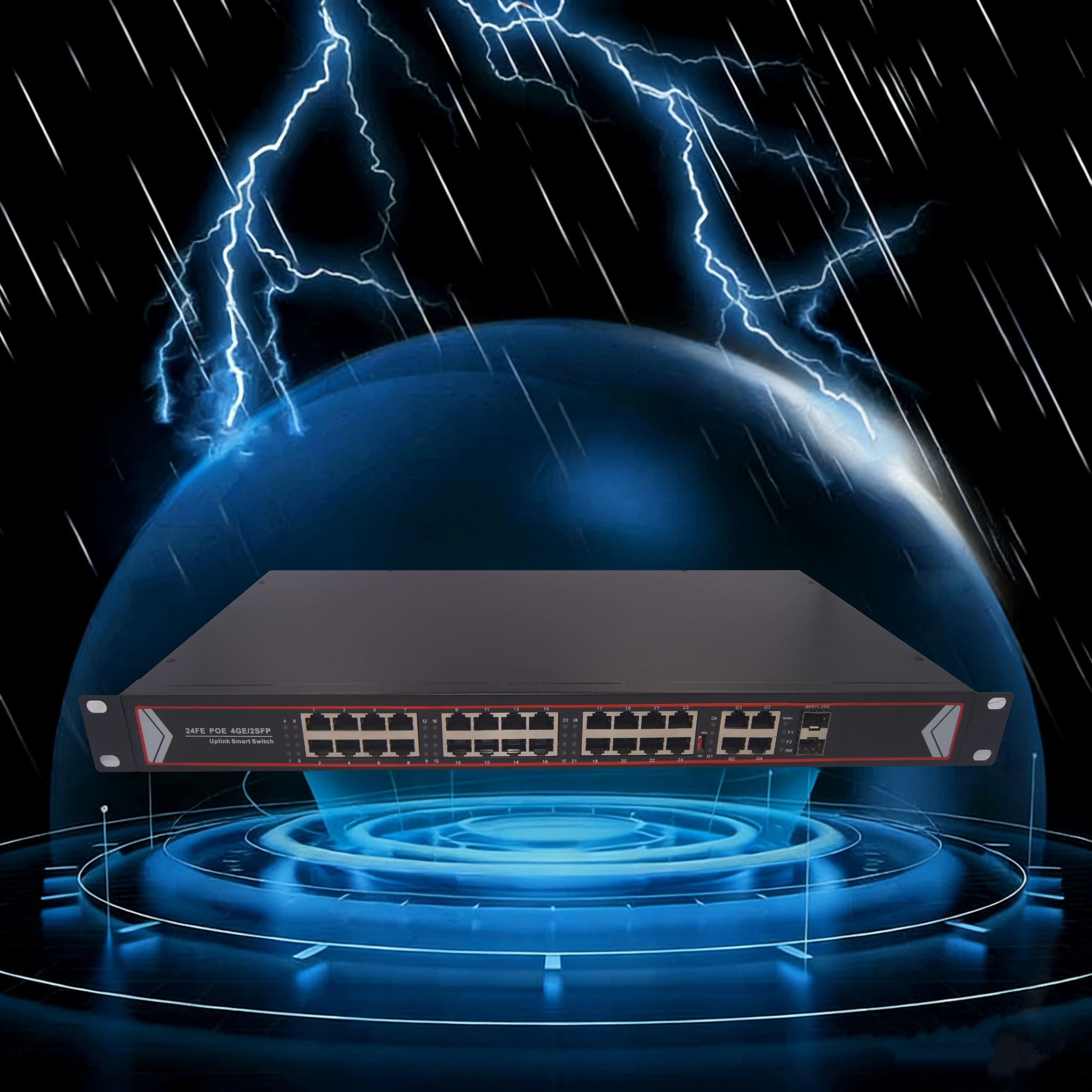 we are a professional supplier of 100mbps lightning protection poe switches in China.