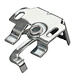 Metal curtain rod bracket, rod flange
