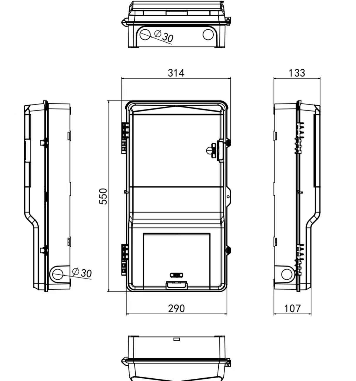 three phase meter panel box