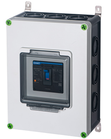 CANGO KG281916-012P waterproof socket box application image for outdoor socket distribution CANGO KG28 Assembled Waterproof Socket Distribution Box for outdoor socket distribution