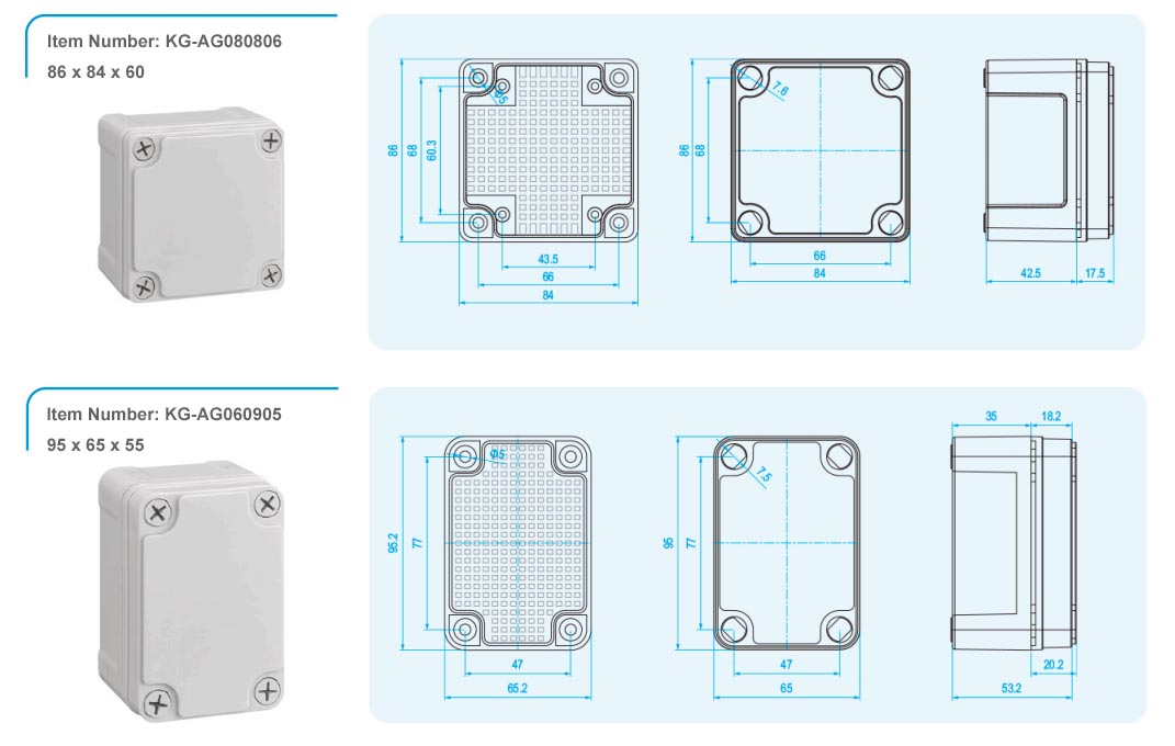 abs plastic waterproof junction box
