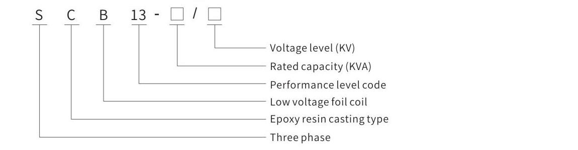 SC(B)13 dry-type power transformer model and meaning diagram