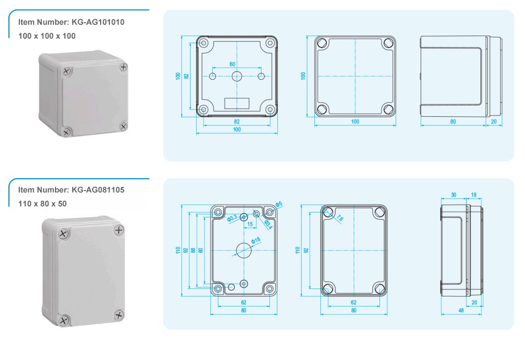 abs plastic waterproof junction box