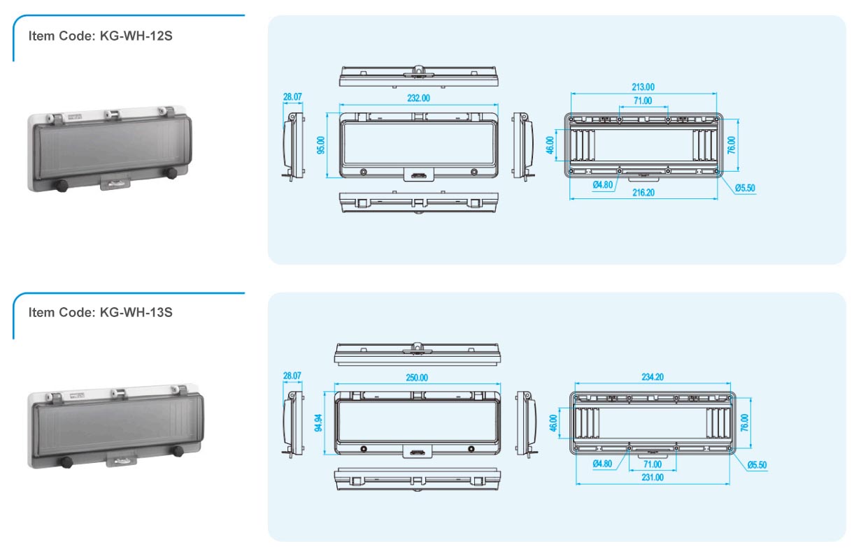 CANGO KG-WH-S protective window hood dimension reference for meter box window protection