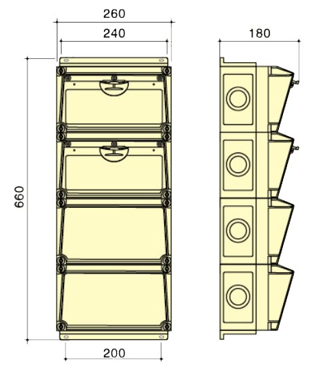 CANGO KG1601B waterproof socket box installation reference for outdoor socket distribution CANGO KG-CS waterproof socket box dimension reference for outdoor socket distribution