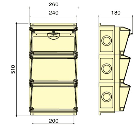 CANGO KG1601B Waterproof Combined Socket Distribution Box for outdoor socket distribution CANGO KG-CS waterproof socket box dimension reference for outdoor socket distribution