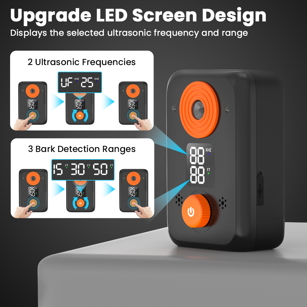 LED Screen introduction of U58 ultrasonic dog deterrent