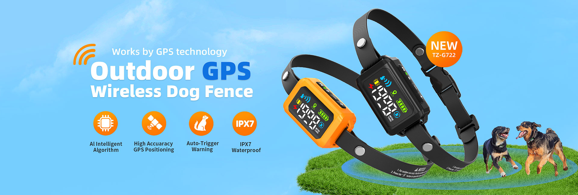 TZ-G722 GPS wireless dog fence