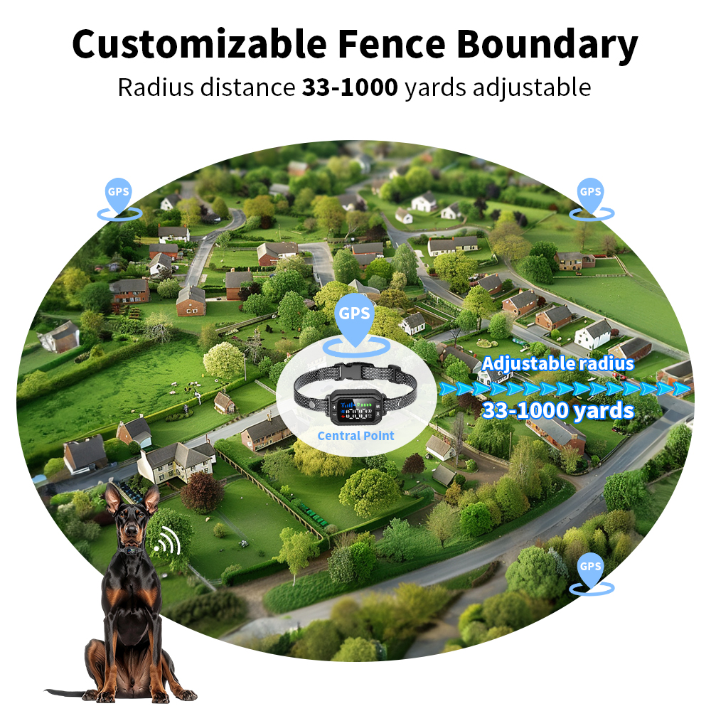 wireless gps dog fence customizable fence boundary