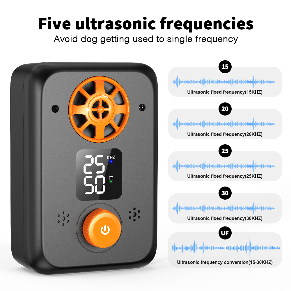 ultrasonic dog deterrent with 5 ultrasonic frequencies