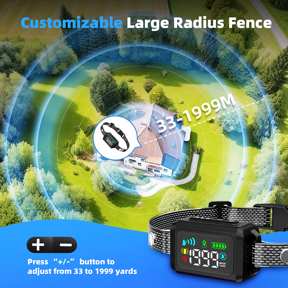 GPS dog fence with customization radius range