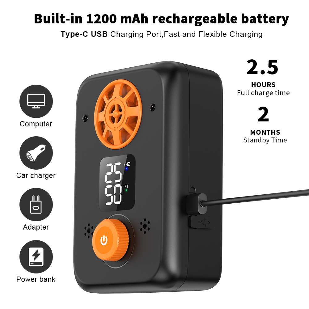 USB type-c rechargeable dog deterrent ultrasonic device