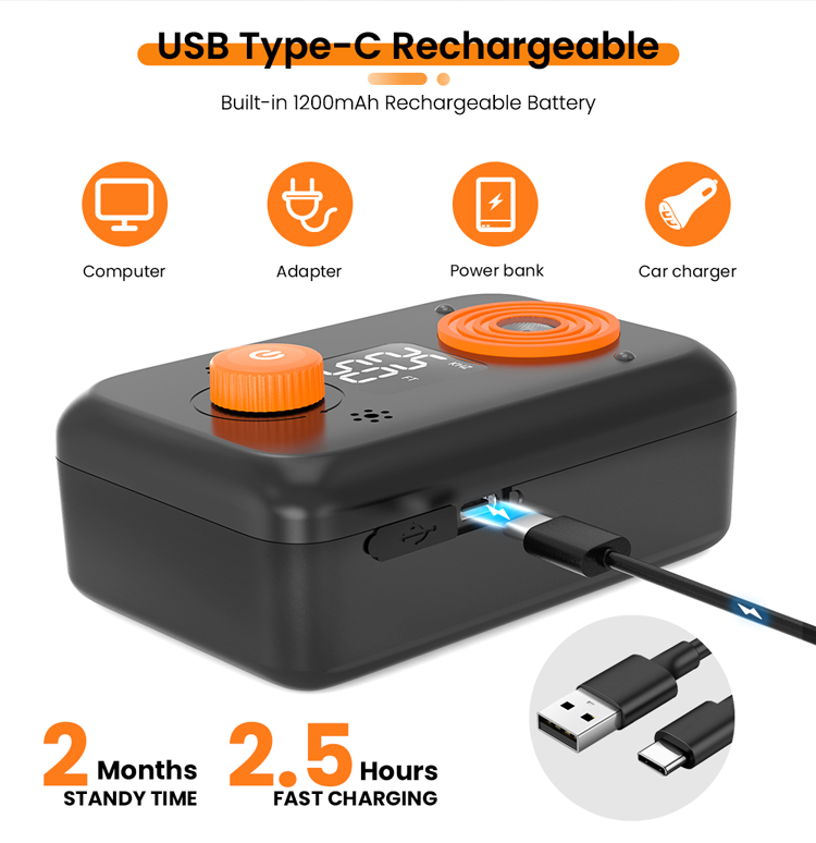 1200mAh USB type-c rechargeable ultrasonic dog deterrent