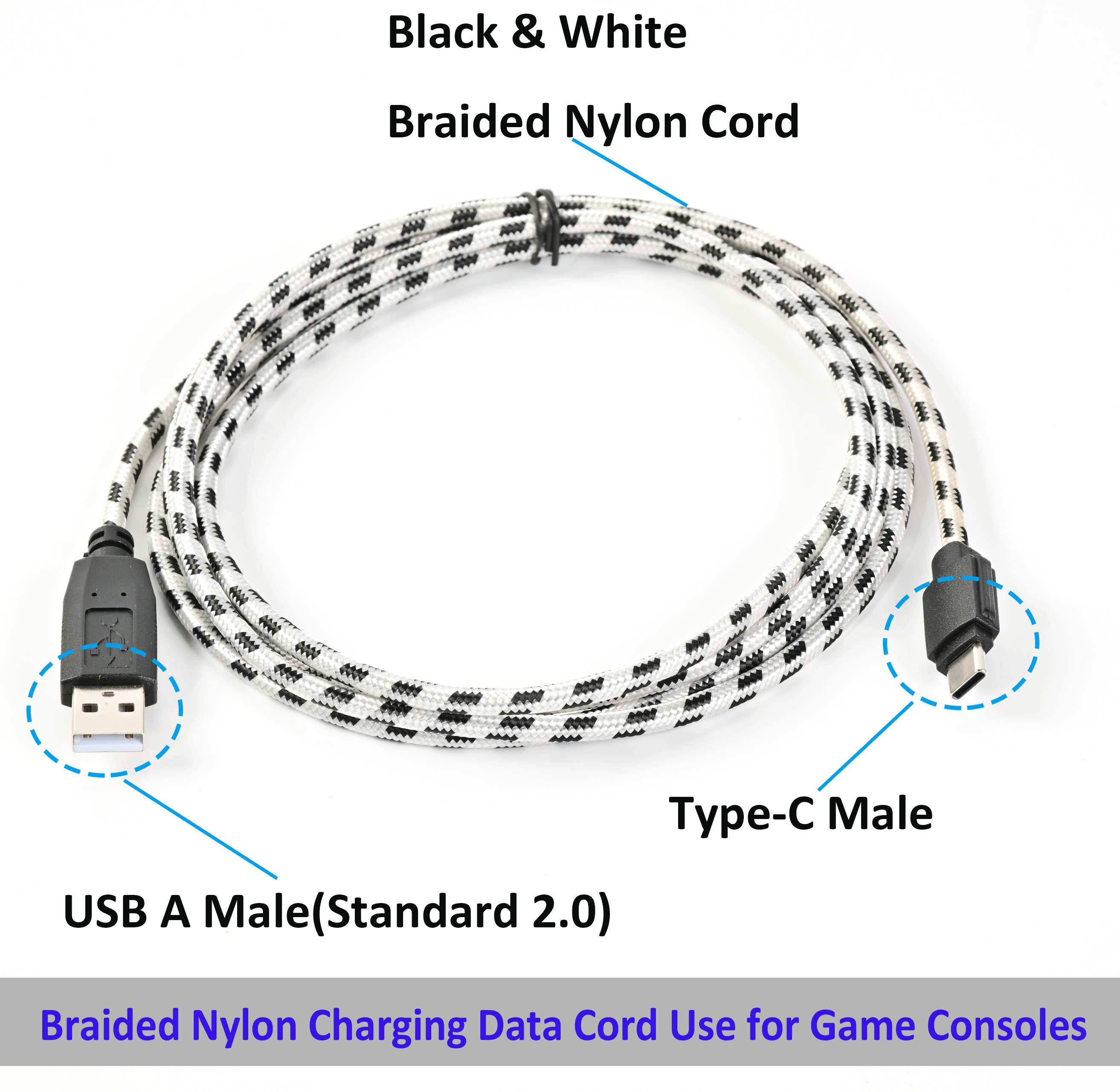 USB to TYPE-C gaming cable