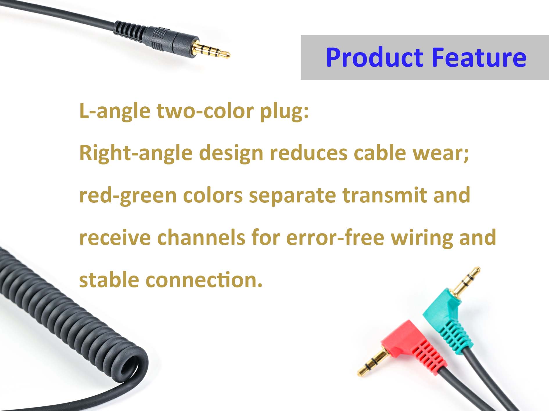 2*TRS to TRRS spiral cable