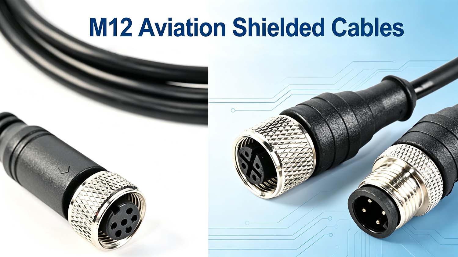 M12 waterproof aviation cable,M12 connector,shielded M12 connectors