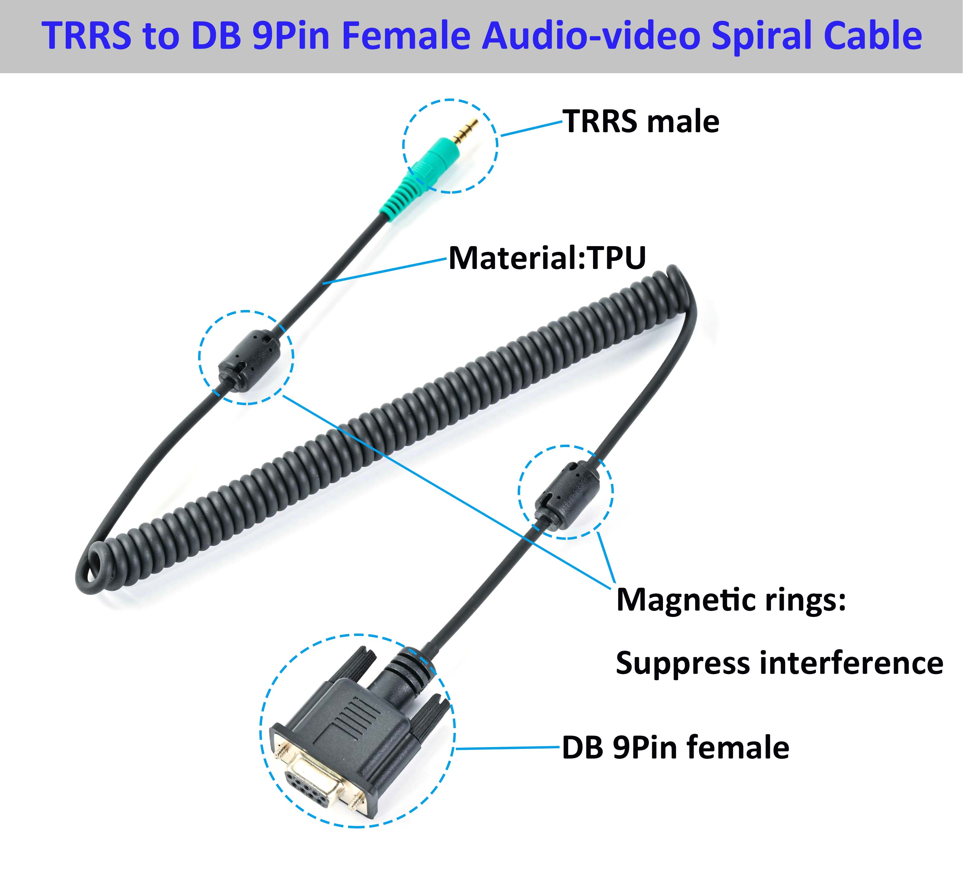 TRRS male TO DB9 PIN Female
