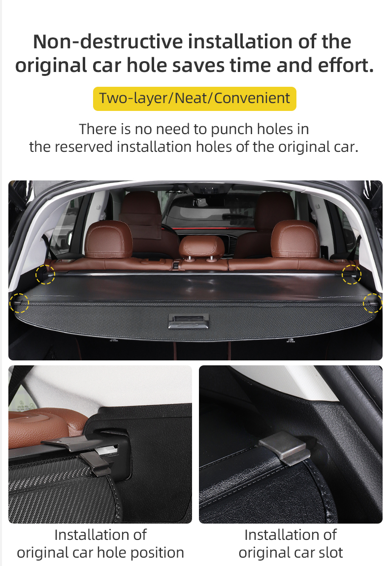 black retractable cargo cover, retractable trunk cargo cover