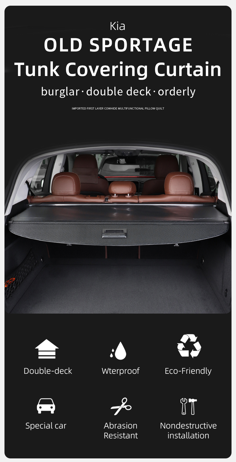 retractable rear cargo cover, car accessories trunk curtain