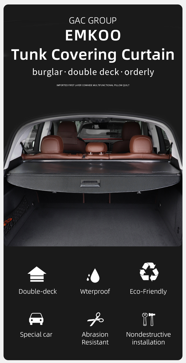 retractable cargo cover, for gac emkoo accessories