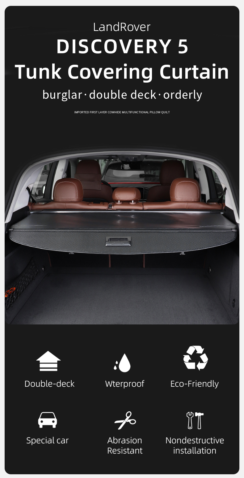 auto retractable cargo cover, trunk cover cargo tray for land rover discovery 5