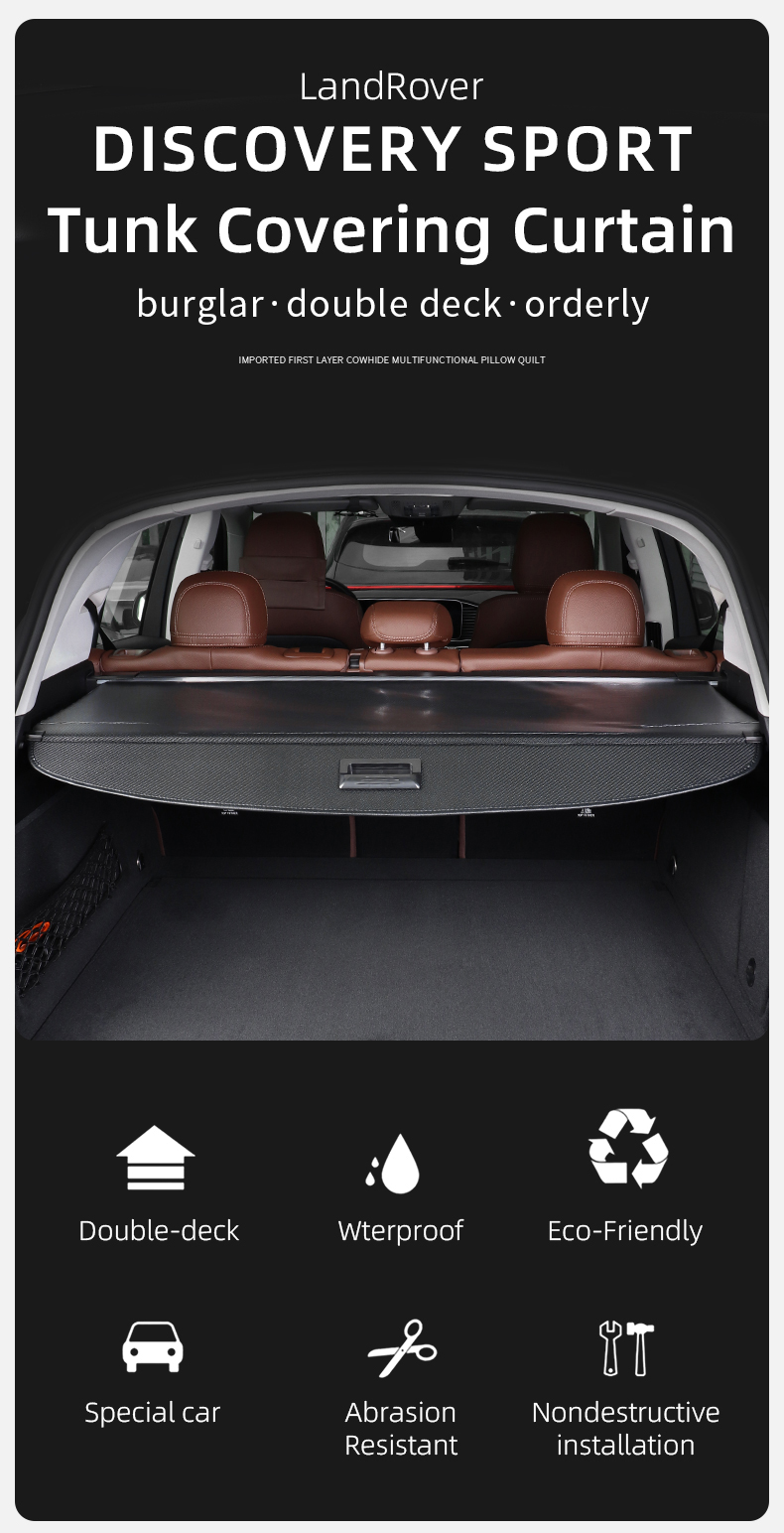 auto retractable cargo cover, retractable trunk security shade for land rover discovery sport