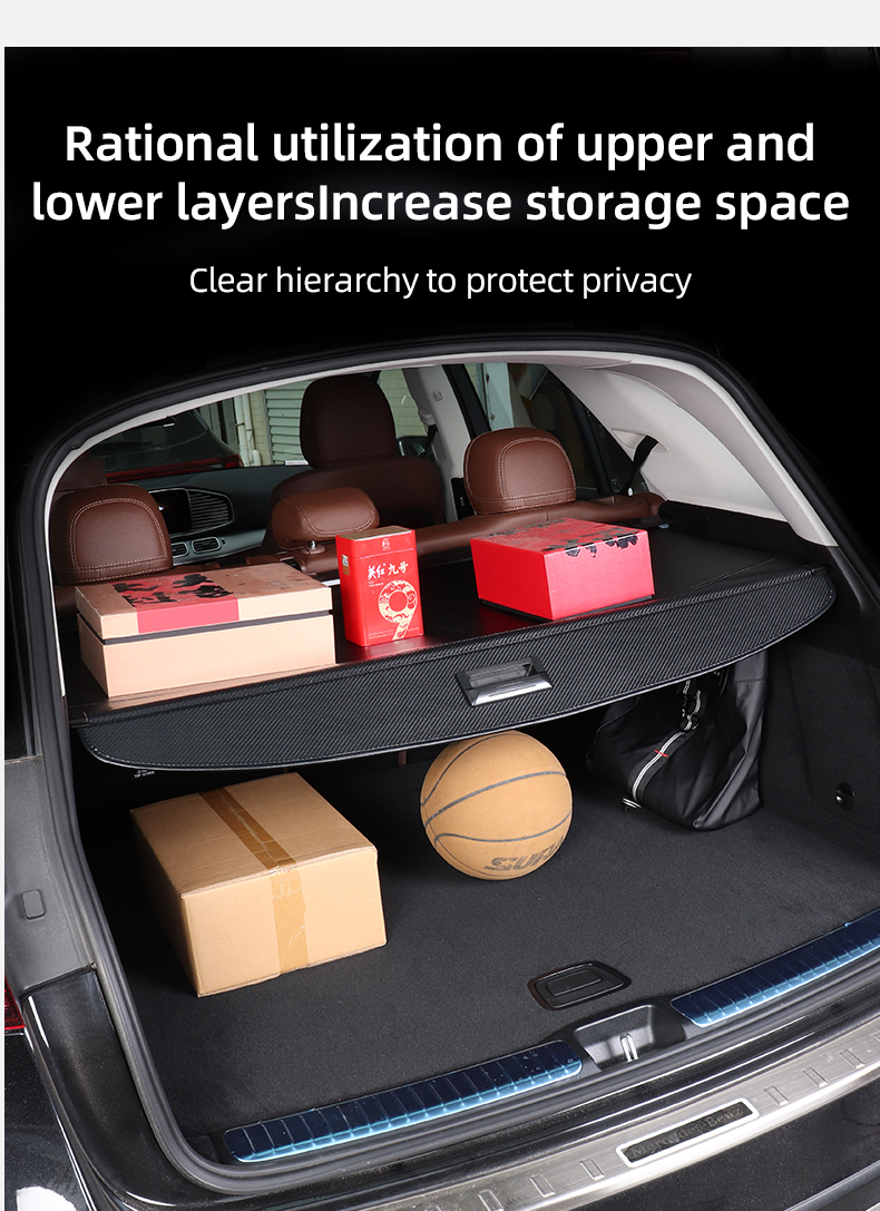 auto cargo cover security shade retractable parcel shelf, suv cargo cover