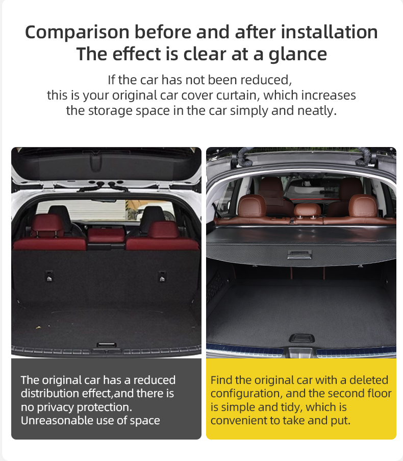 retractable cargo area cover, car accessories