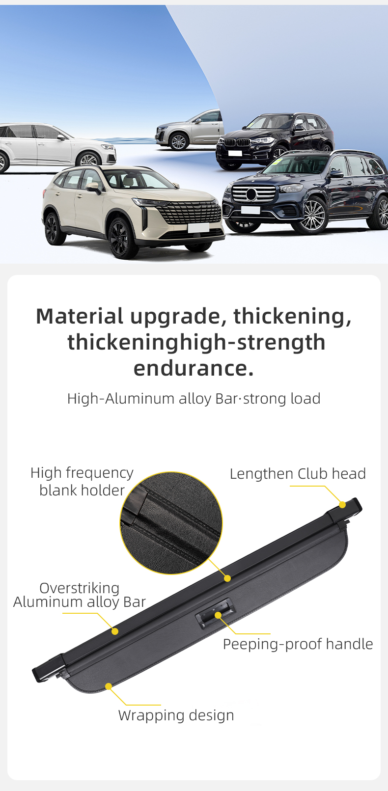 retractable cargo area cover, retractable trunk cargo cover shade shield for subaru forester 2019-2021