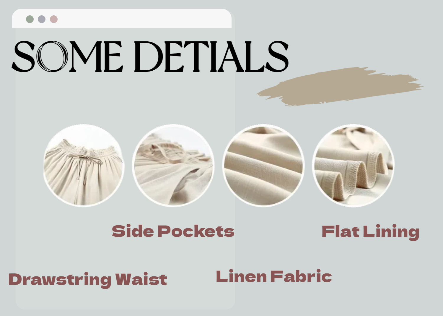 some details of pants