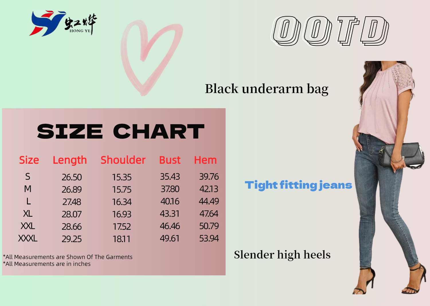 size chart Women's T-shirt