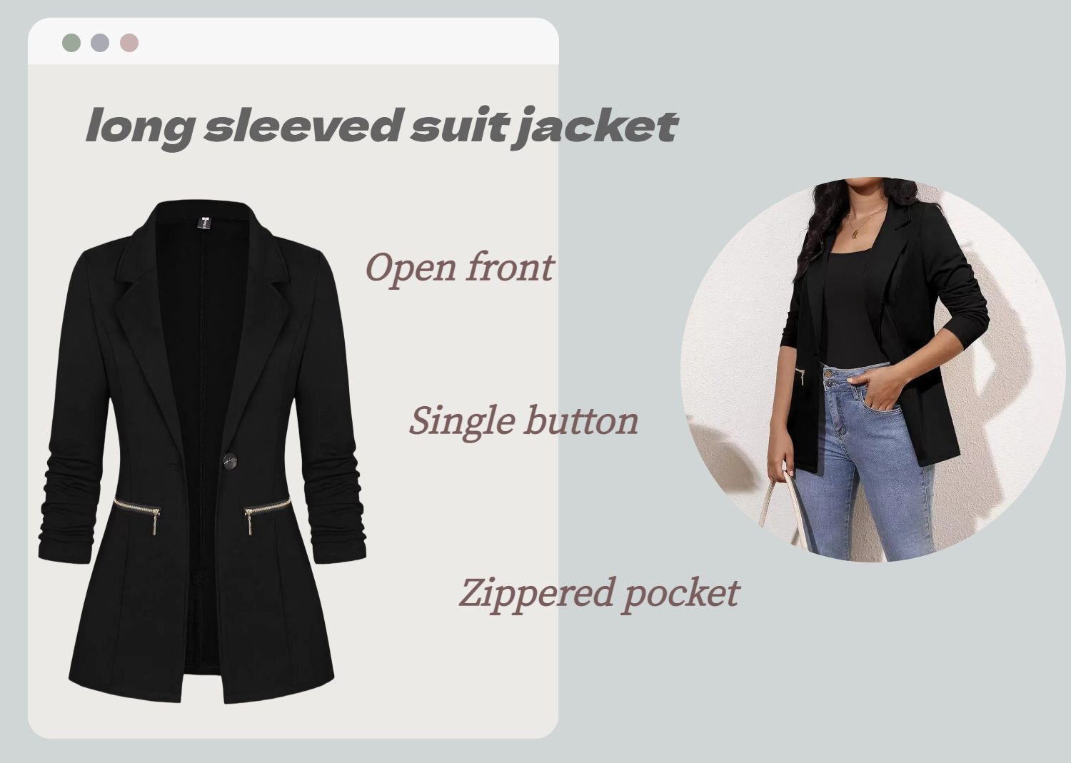 long sleeve suit jacket