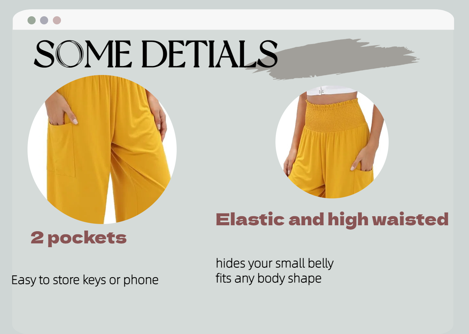 details of harlan pants