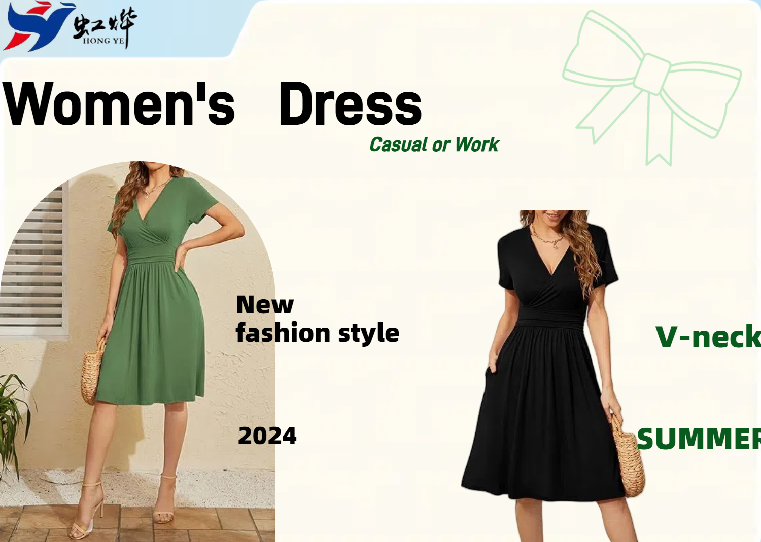 V-neck dress with pockets