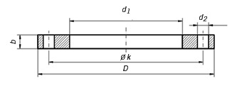 DIN 2576 PN10 Slip On Flange Dimensions