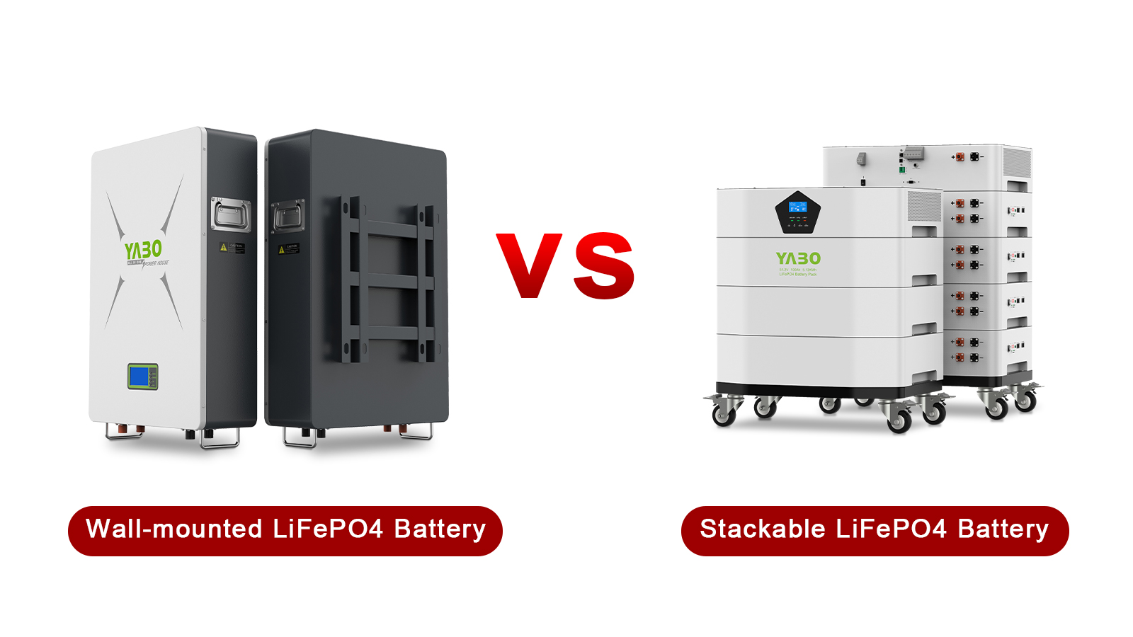 48V Wall-mounted LiFePO4 Battery vs 48V Stackable LiFePO4 Battery