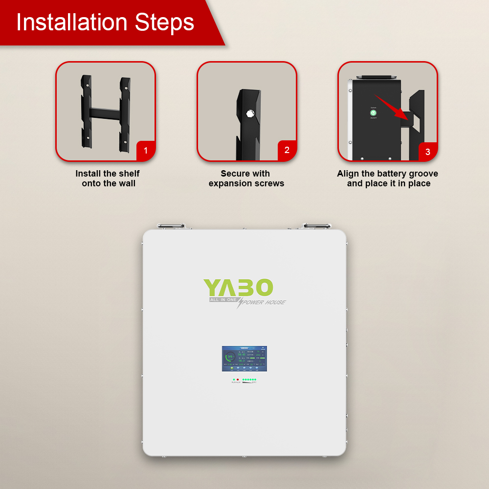 YABO 48V Wall-mounted LiFePO4 Battery Pack