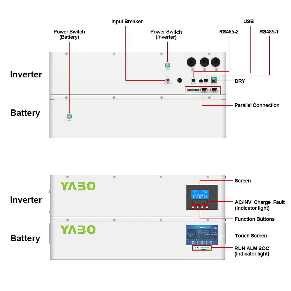 YABO 48V 100Ah High Capacity Stackable Battery