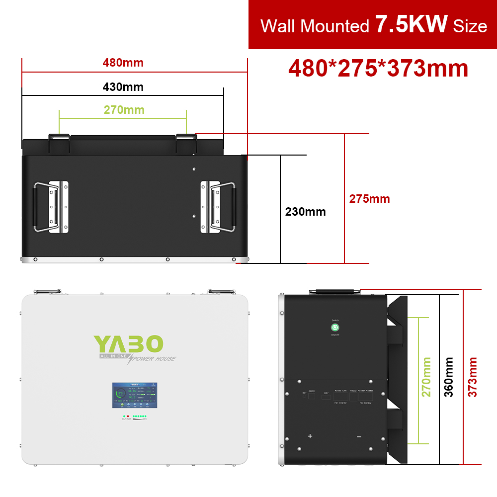 YABO 48V 150Ah Wall-mount Lithium Iron Phosphate Battery
