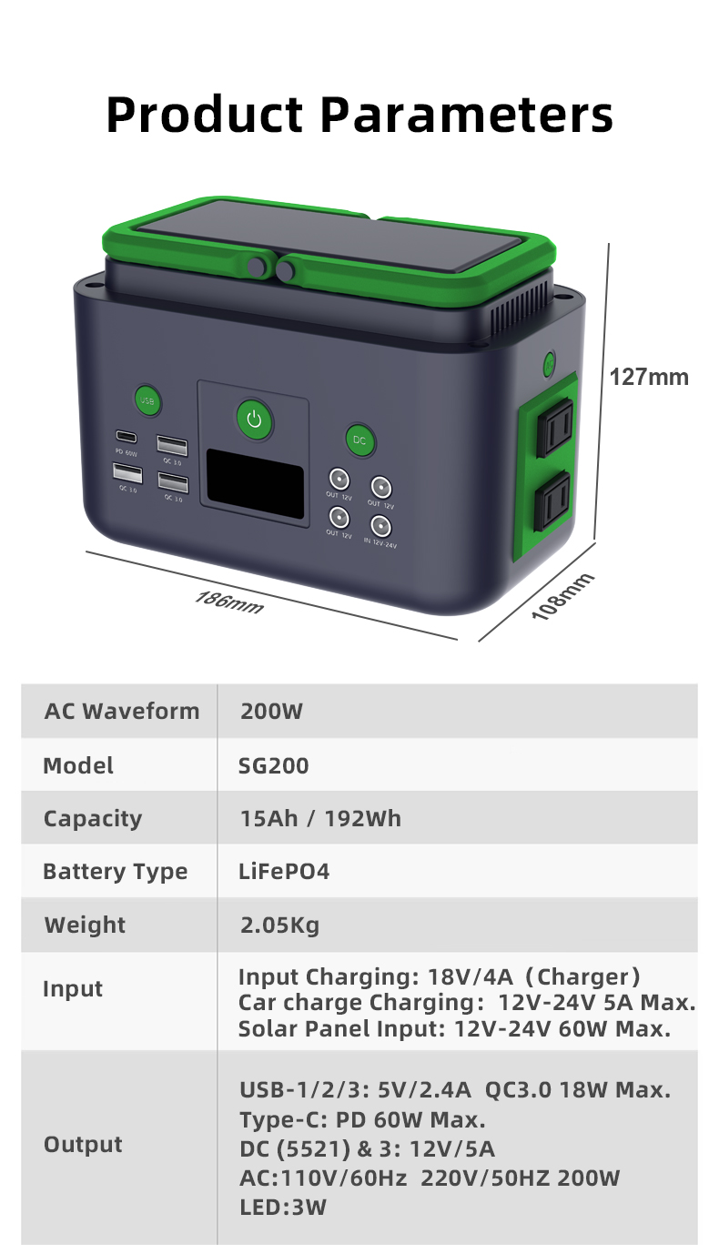 YABO 200W Emergency Portable Power Station