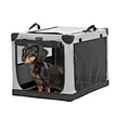 Portable Soft Collapsible Dog Crate Light Gray