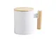 Sublimation 11oz White Mug w/ Wooden Handle & Bamboo Lid