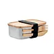 600ml Stainless Steel Lunch Box with Bamboo Lid & Cutlery Set