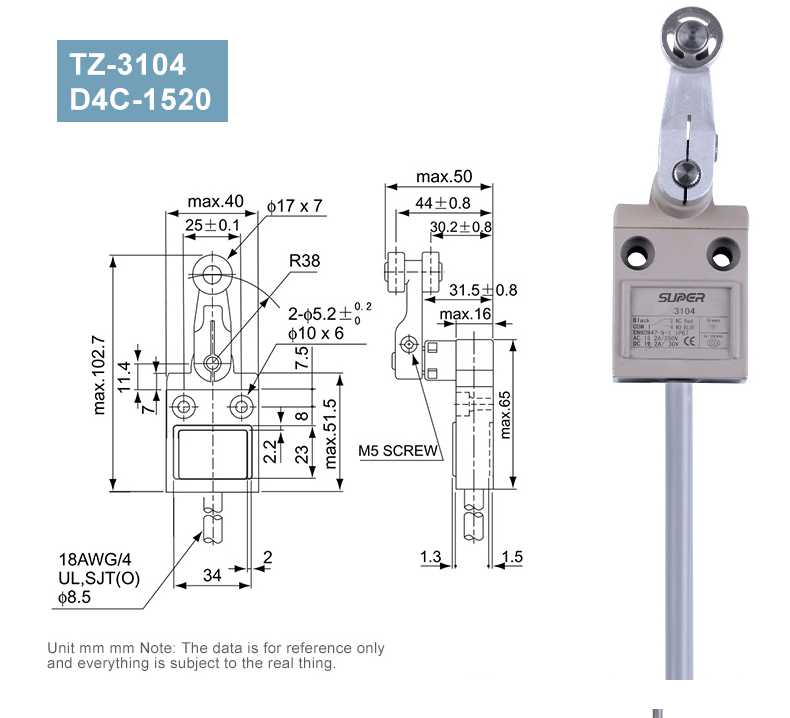 D4C series water proof travel switch